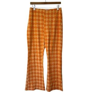 Urban Outfitters Plaid Orange Retro Boho Hippie 70’s Inspired Women's Pants L